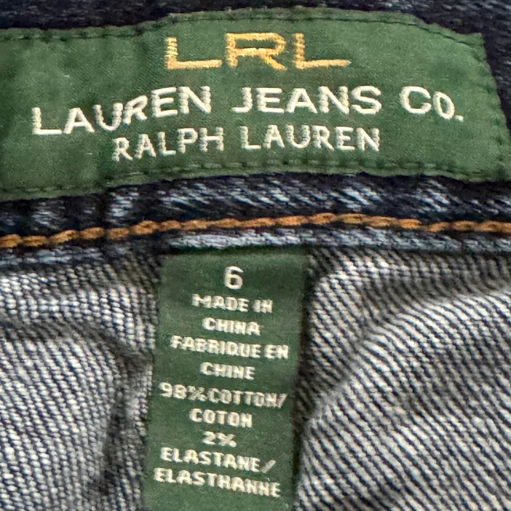 Lauren‎ Ralph Lauren Jeans Co Dark Wash Denim Skirt Slit Size 6 - Picture 6 of 8